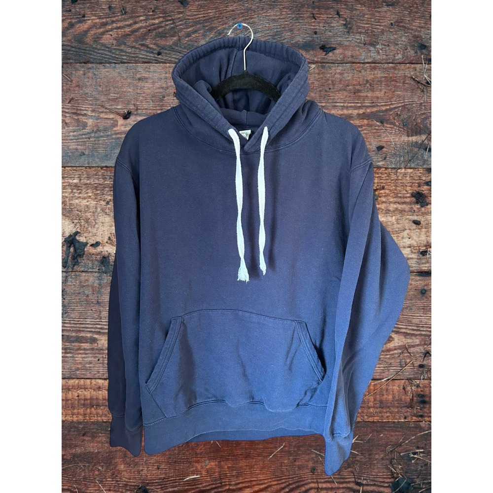 MEN’S-FLEECE FACTORY-Navy Hoodie-SIZE US MEDIUM